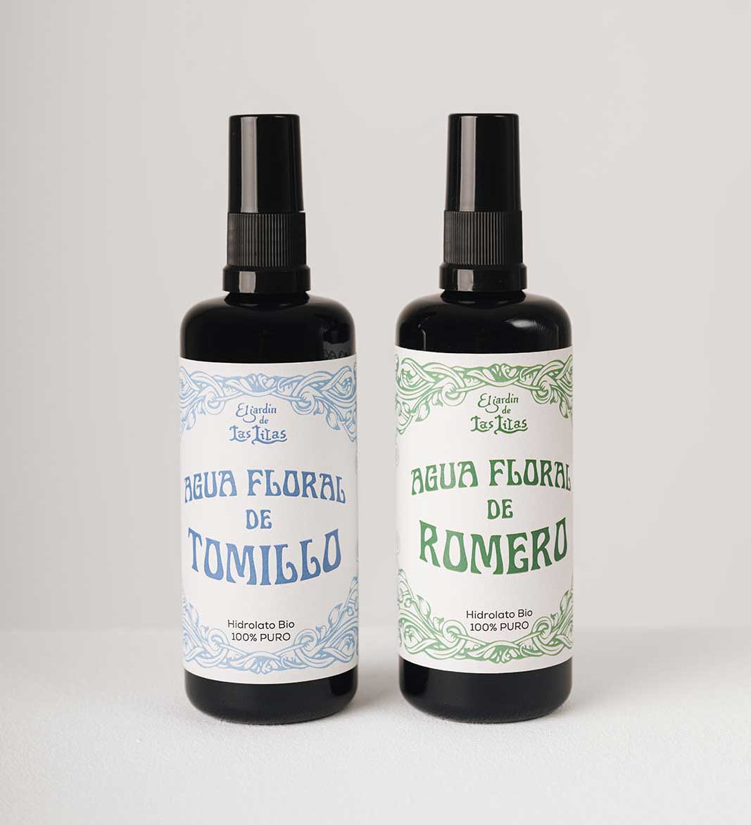 Pack piel grasa ·Hidrolato de Tomillo - Hidrolato de Romero Bio